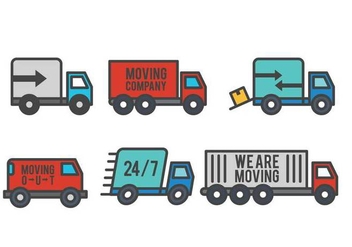 Moving Van Icon Set - Free vector #440523